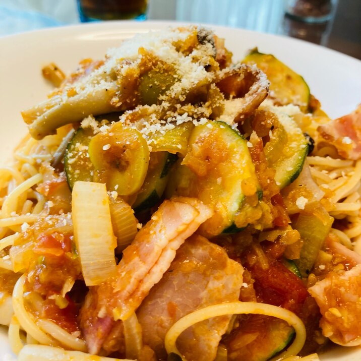 ベーコンとなすとズッキーニのトマトパスタ レシピ 作り方 By コロン S Kitchen 楽天レシピ ベーコンとなすとズッキーニのトマトパスタ レシピ 作り方 By コロン S Kitchen 楽天レシピ